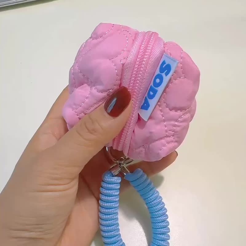 原创可爱奶油系通用耳机包Insta360 Go Ultra收纳包 - 皮夹/钱包 - 聚酯纤维 粉红色