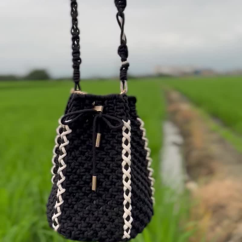 撞色mini水桶包 - 手提包/手提袋 - 棉．麻 