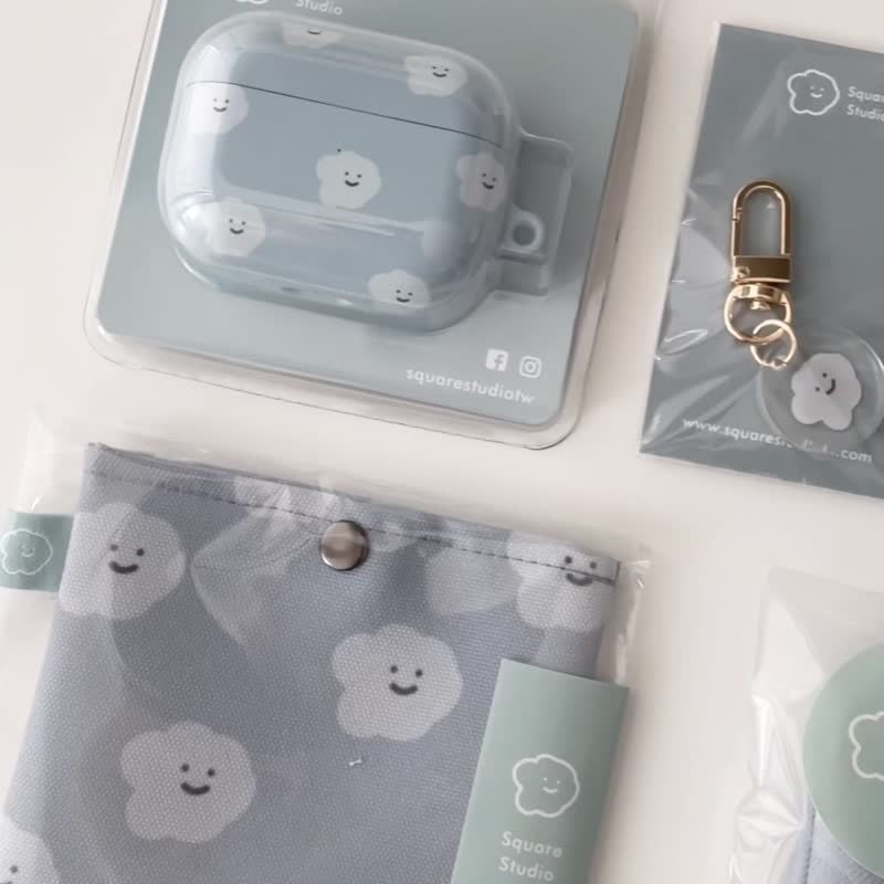 飘浮喜宝-AirPods1/2/3/4/Pro/Pro 2 硬耳机保护套 耳机壳 耳机套 - 耳机收纳 - 塑料 蓝色