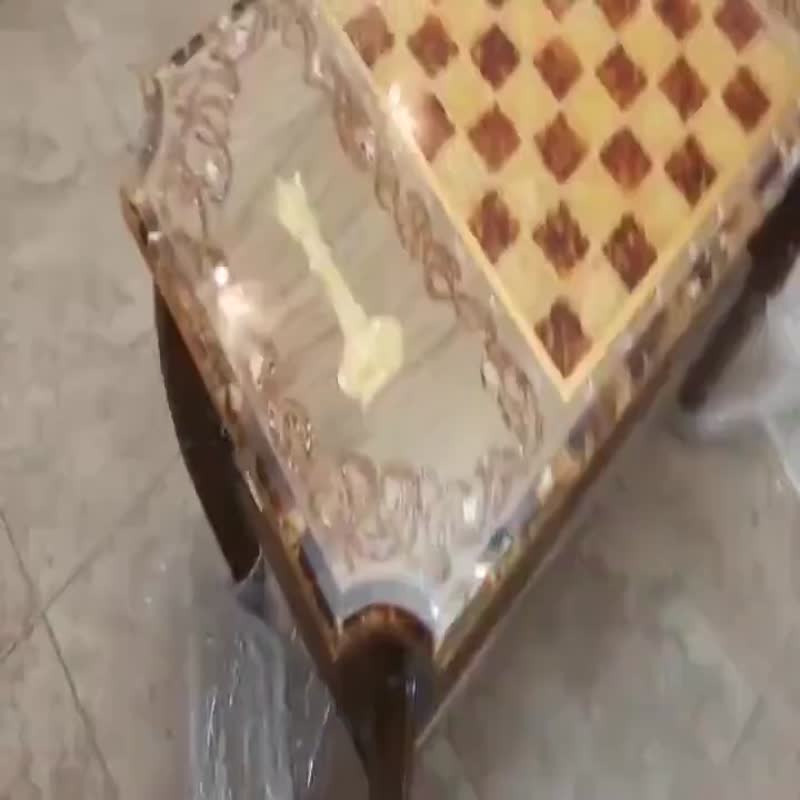 附琥珀色棋子的棋桌|豪华桌上西洋棋套装|琥珀色西洋棋棋子 - 桌游/玩具 - 木头 咖啡色