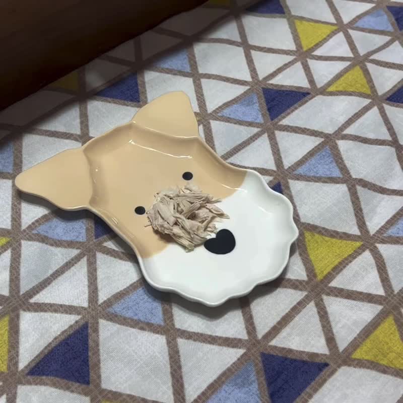 Wirefoxterrier 刚毛猎狐梗 陶瓷造型点心盘 - 盘子/餐盘/盘架 - 瓷 白色