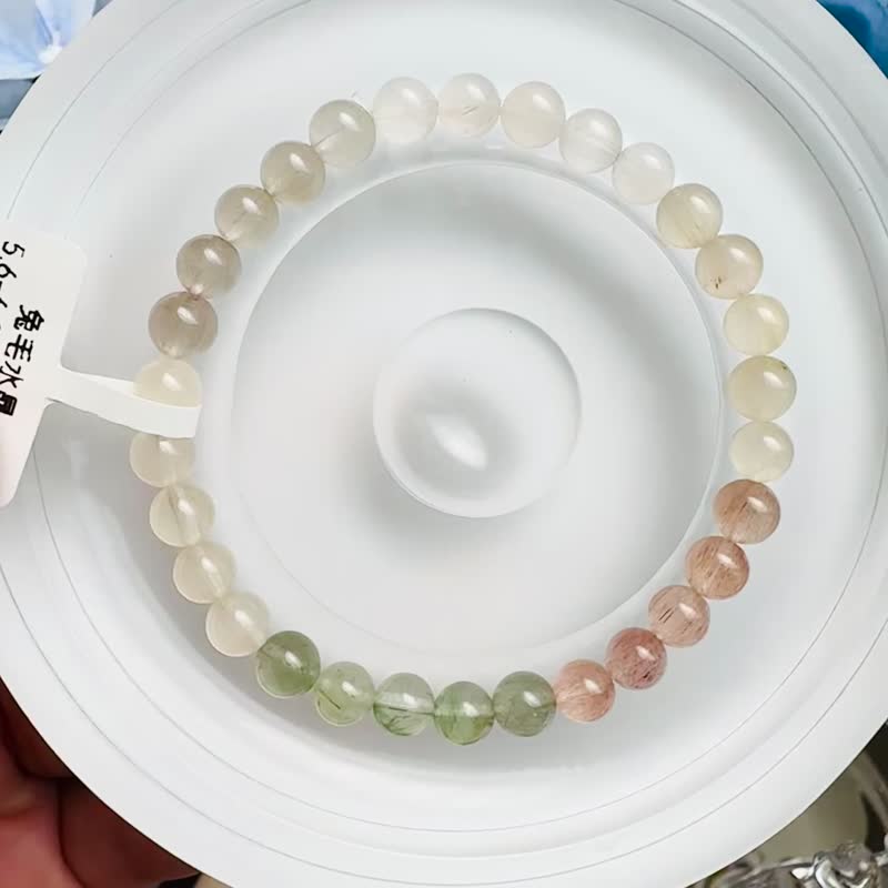 小精品拉丝气质彩兔毛水晶5.6-6.1mm9.31g细丝星闪气质首选 - 手链/手环 - 水晶 多色