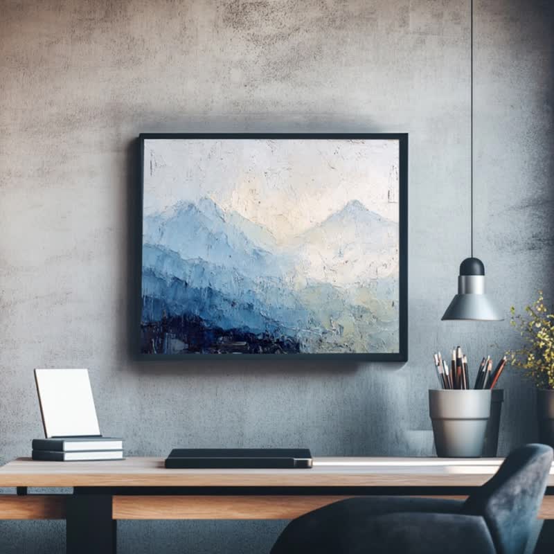 远岭 自然诗境系列 艺术微喷 抽象山景挂画 北欧简约客厅书房布置 - 海报/装饰画/版画 - 棉．麻 