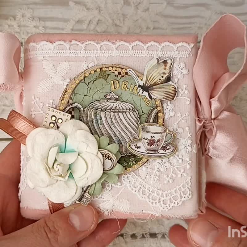 疯狂茶会仙境日记本空白爱丽丝梦游仙境日记本手工制作 - 笔记本/手帐 - 纸 粉红色