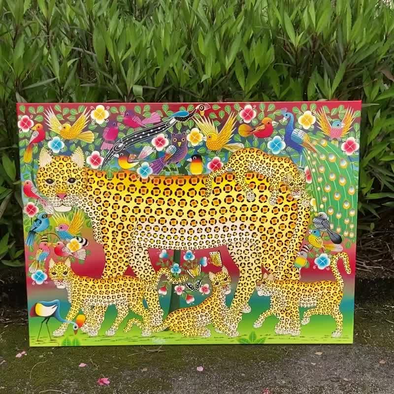 【V262-花豹之家】坦桑尼亚手绘无框画,挂画 - 海报/装饰画/版画 - 其他材质 