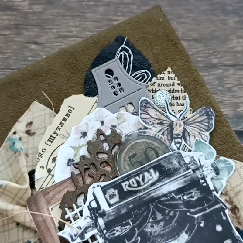 花园垃圾日记复古女士笔记本花宝乳制品出售 - 笔记本/手帐 - 纸 绿色