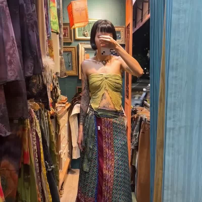 喜迎瑶 尼泊尔 一片裙 多种穿法 吊带裙 连身裙 民族风 嬉皮 背心 - 洋装/连衣裙 - 其他材质 多色
