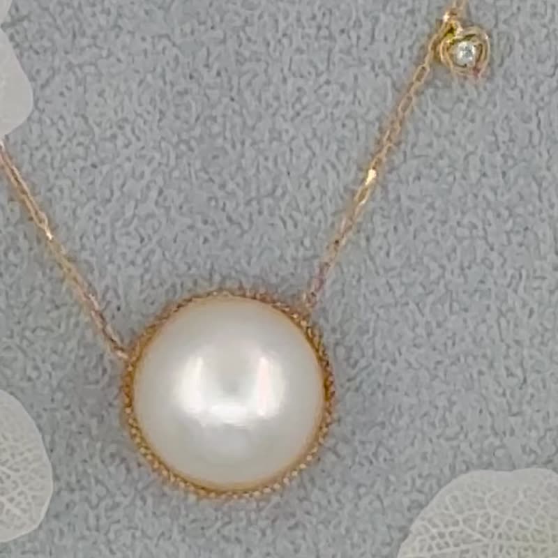太阳星系马贝珍珠10 K金项链 - 项链 - 贵金属 