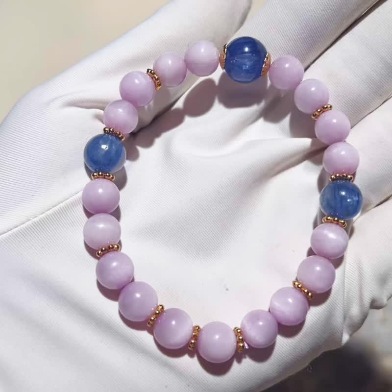 纯手工制作好品质紫锂辉蓝水晶手链 - 手链/手环 - 宝石 多色