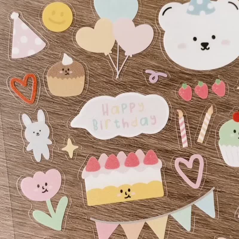_smallthings 透明生日贴纸 - 贴纸 - 防水材质 多色