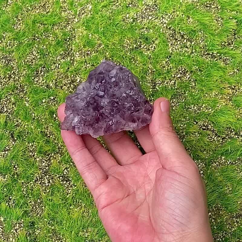 招财开运-天然原皮原矿山形紫晶簇 紫晶镇 消磁净化 快速出货 - 摆饰 - 水晶 紫色