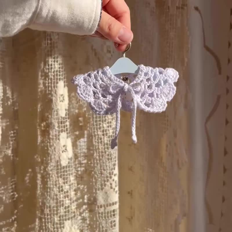 绒毛玩偶服 钩针蕾丝领饰 浅薰衣草紫 - 玩具/玩偶 - 棉．麻 紫色