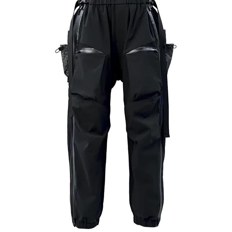 战术快脱多功能节拉链束脚宽松防水长裤 - 男士长裤 - 其他材质 黑色