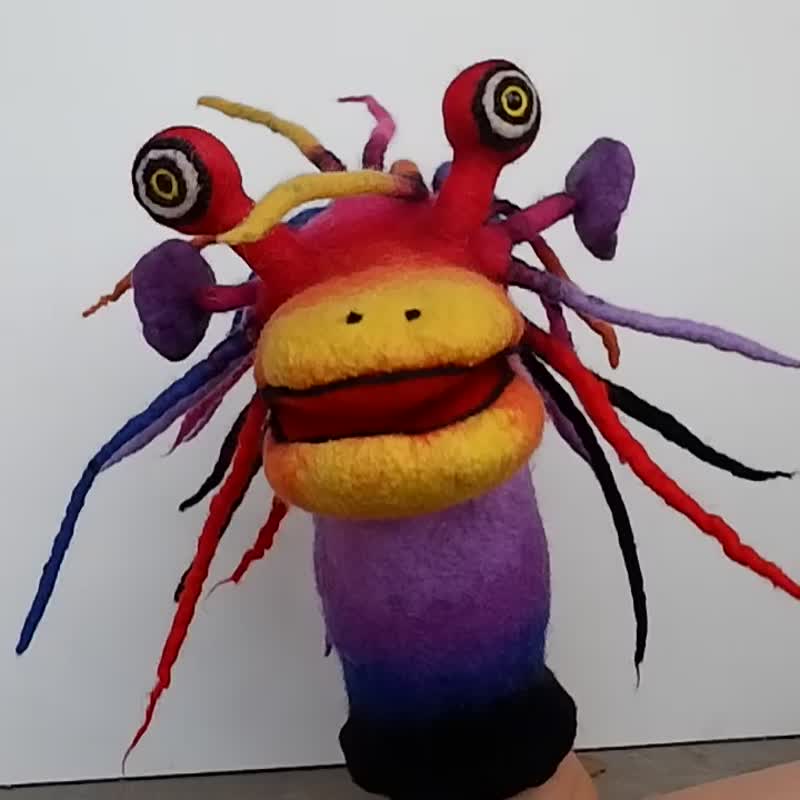 龙 木偶剧院的外星人木偶 手套木偶。我将根据订单制作 - 玩具/玩偶 - 羊毛 多色