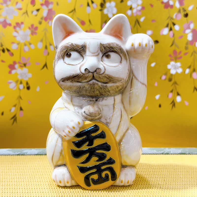 【达福禅心】日本清水烧招财猫 | 仫绘 - 白地 达摩 - 摆饰 - 瓷 白色