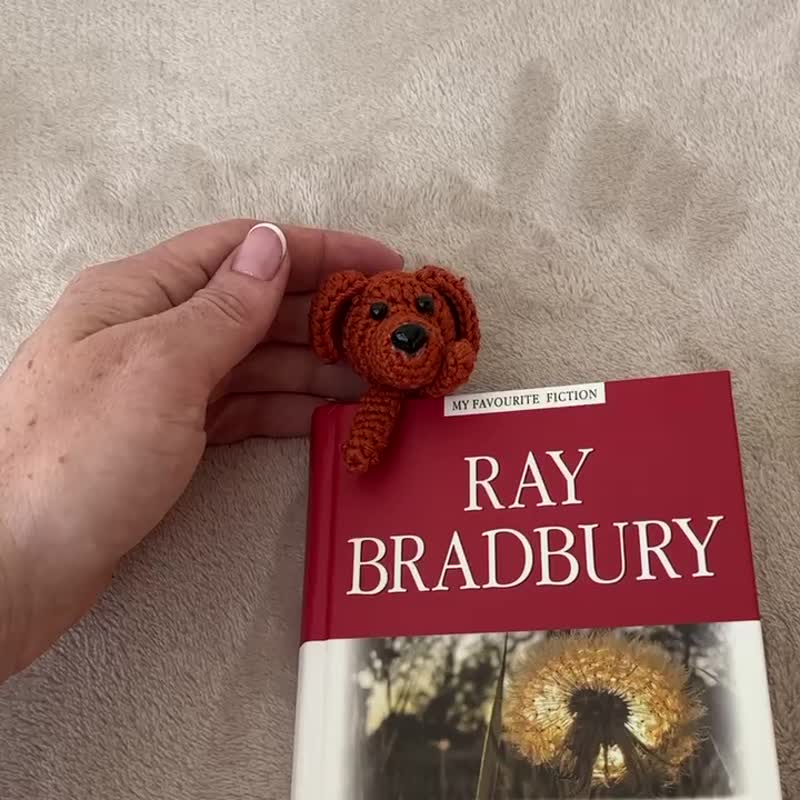 书签腊肠犬礼物。狗狗可爱的书签。狗狗配件。爱狗人士、狗主人的 - 钥匙链/钥匙包 - 棉．麻 咖啡色