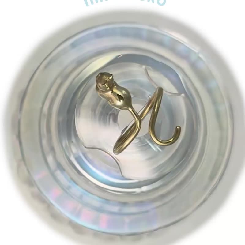 Cat ring sleeping on your finger: incense box cat (one size fits all) / silver925, k18 (Made In Japan) - 戒指 - 其他金属 银色