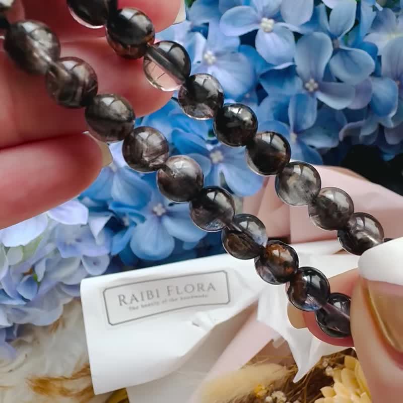 小精品黑银钛 7-7.4mm13.29g 主招财纳宝驱邪避煞防小人提升自信 - 手链/手环 - 水晶 黑色