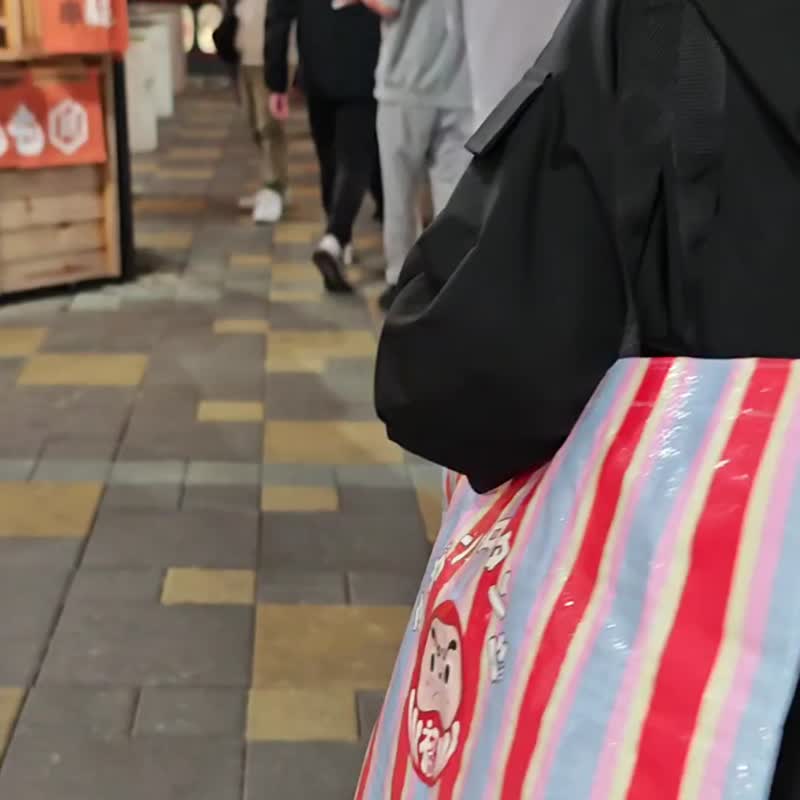 【达冈隆探吉】福神双织带粉色购物袋 - 手提包/手提袋 - 其他材质 