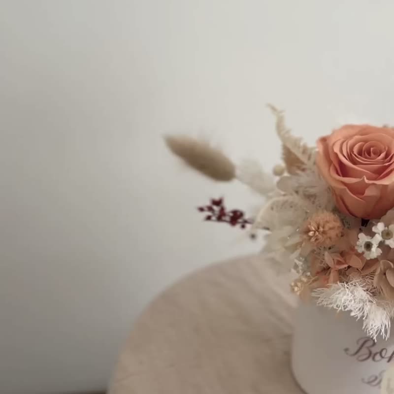 【永生玫瑰花盆花】• 情人节礼物/生日礼物/永生花/永生玫瑰花 - 干燥花/捧花 - 植物．花 橘色