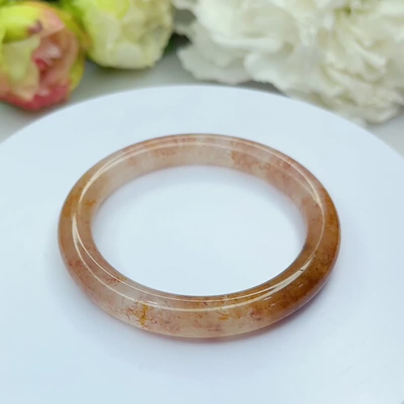NO.72高冰老矿料草莓酱佘太翠玉圆镯 55MM 圈口 手环 手镯 圆条 - 手链/手环 - 玉石 多色