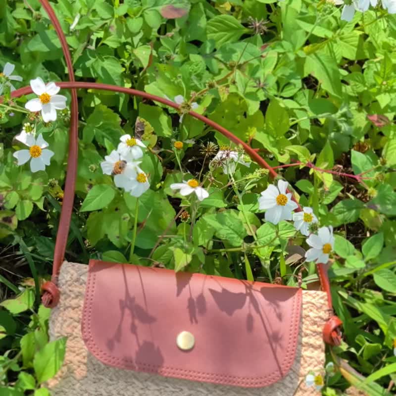 只为你订制 拉菲草随风信封包 - 侧背包/斜挎包 - 植物．花 卡其色