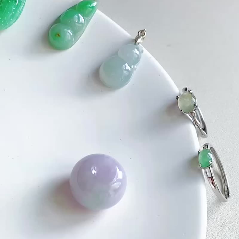 天然缅甸翡翠A玉小春彩平安扣 胖墩墩 辟邪 - 手链/手环 - 宝石 多色