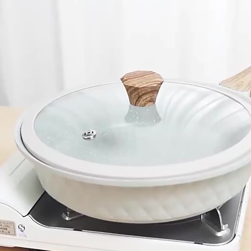 德铂Debo 菱格纹单把复底不沾平底锅 28cm - 锅具/烤盘 - 铝合金 蓝色
