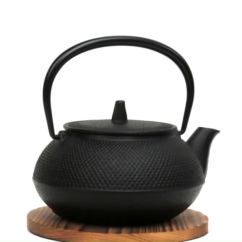 岩铸 南部铁器 铁瓶兼用急须 5型新霰 0.65L 附茶滤 - 茶具/茶杯 - 其他金属 黑色
