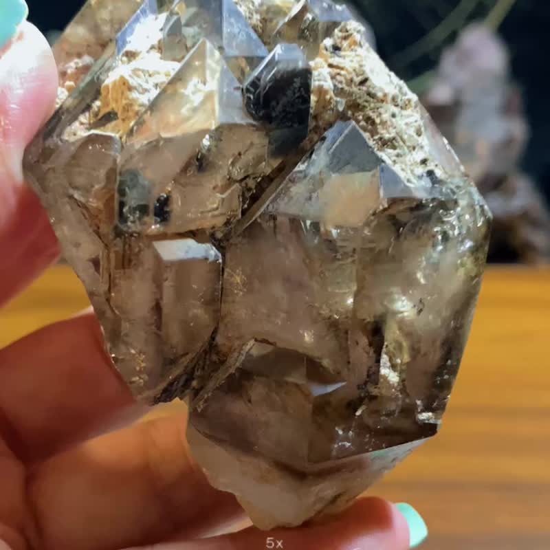14 纳米比亚双尖烟紫晶白泥城堡骸骨水晶 - 摆饰 - 水晶 