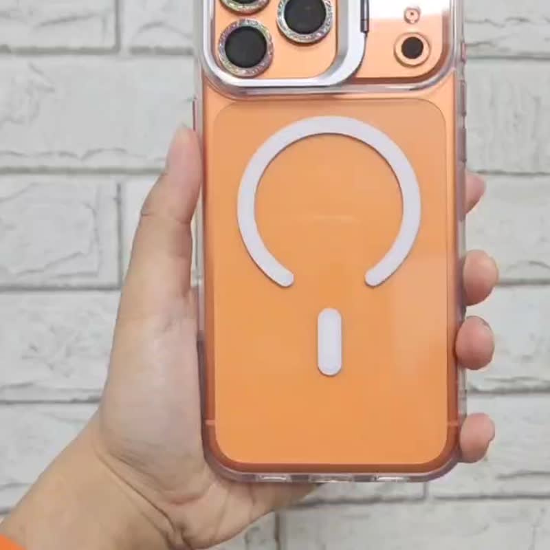 【浪漫花卉】黑占盾 磁吸防摔立架手机壳 for i17 Pro Max 支架壳 - 手机壳/手机套 - 塑料 