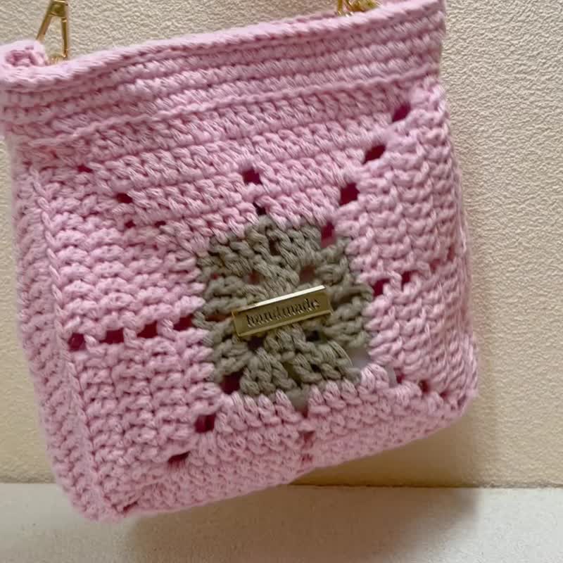 链条包/小香包/手工制作/棉麻编织/肩背包/小方包 - 侧背包/斜挎包 - 棉．麻 