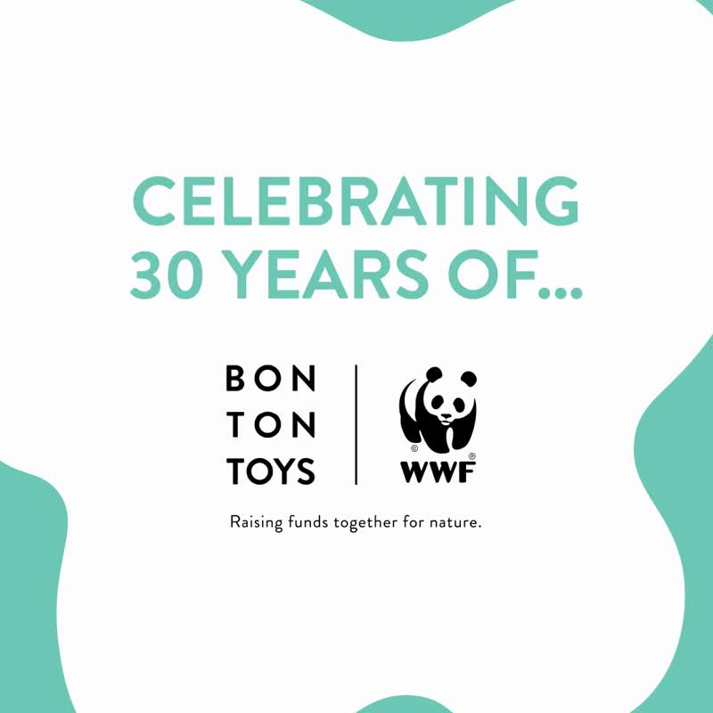 BON TON TOYS x WWF ECO环保熊猫玩偶-帕努 29cm - 玩偶/公仔 - 环保材料 黑色