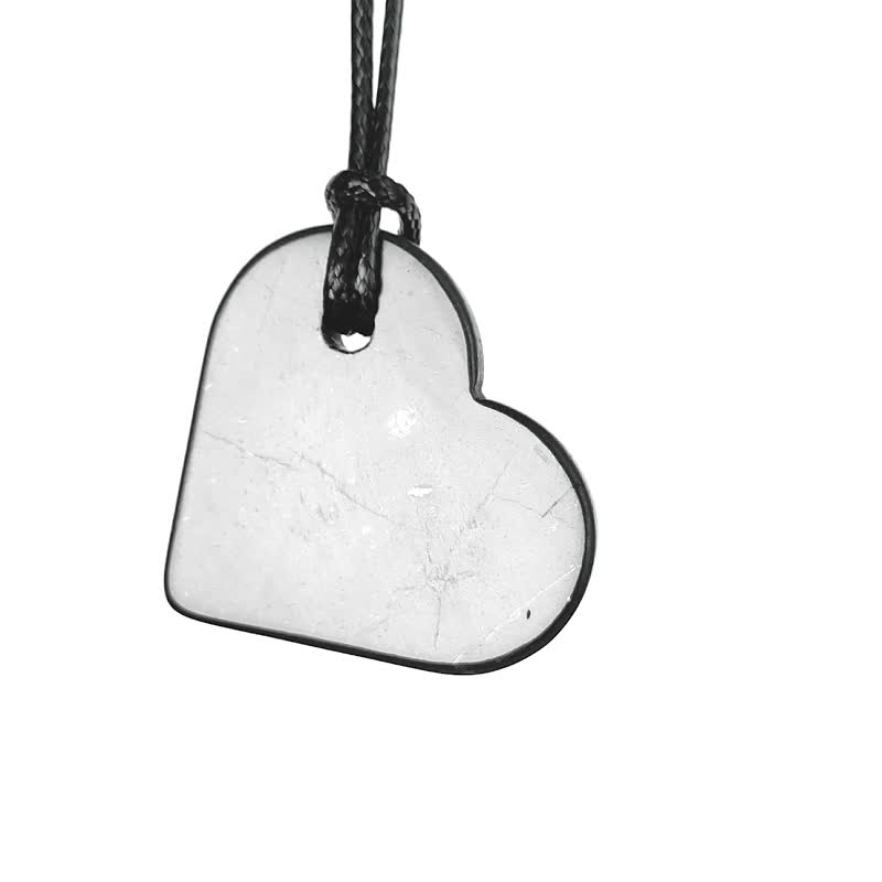 心次石墨吊坠 抛光 | 自然石 - 项链 - 石头 黑色