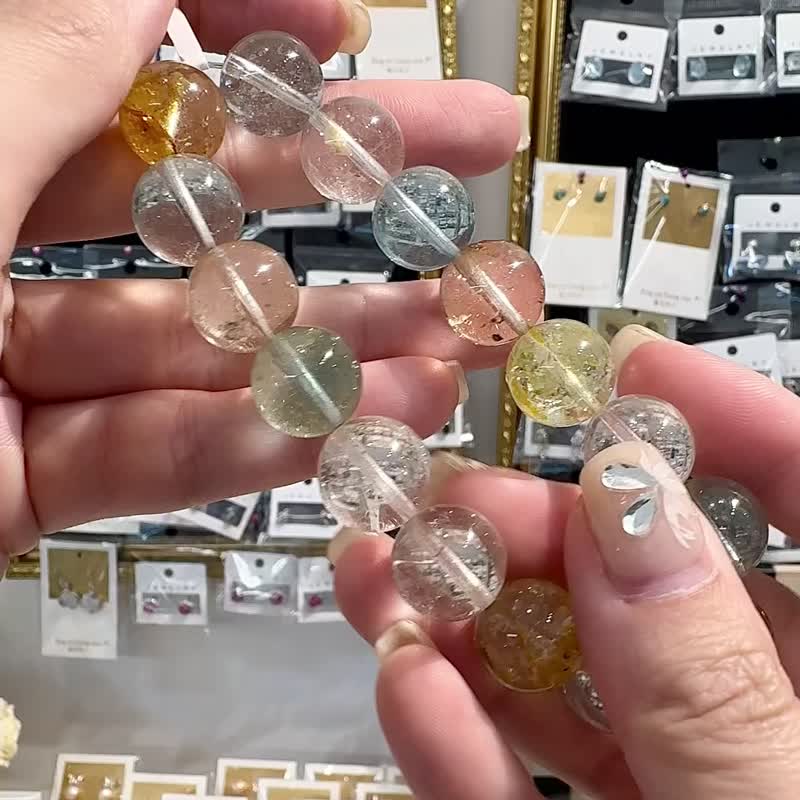 精品自用冰彩托帕石水晶手珠13-13.5mm74.7g增强表达能力说服力 - 手链/手环 - 水晶 多色