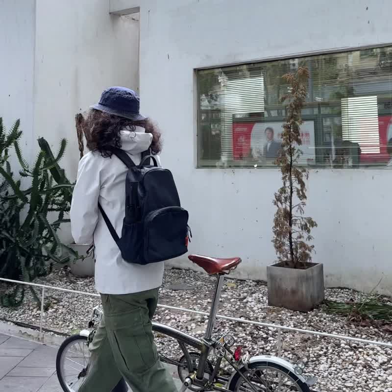 轻舟系列 简约风通勤双肩可搭配拉杆箱外勤包超轻质感面料 - 后背包/双肩包 - 尼龙 蓝色