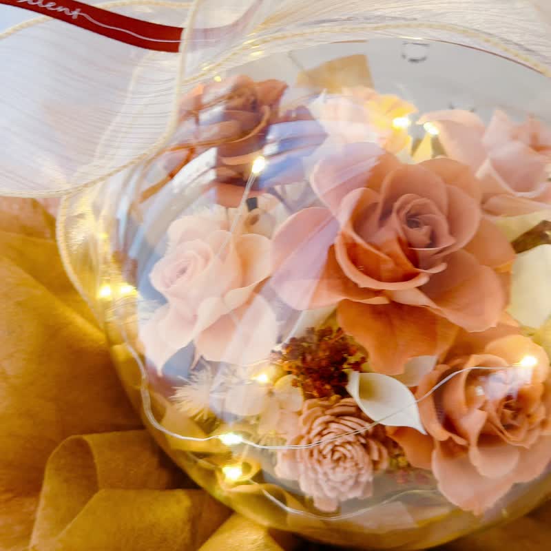 20 寸水晶球系列。情人节 开幕 永生花 祝贺 升迁 波波球 - 干燥花/捧花 - 压克力 咖啡色