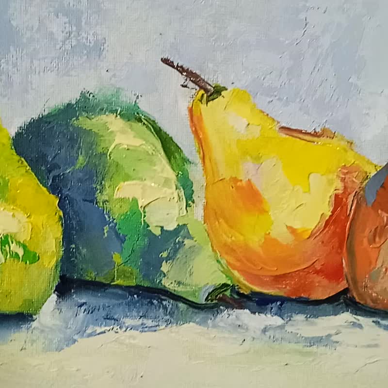 水果画 梨画 原创艺术 油彩画布 20*30cm - 海报/装饰画/版画 - 其他材质 橘色