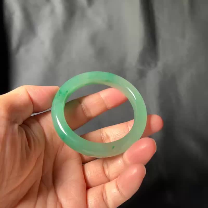 非洲翠冰绿手镯 2503 #17.6 - 手链/手环 - 玉石 绿色