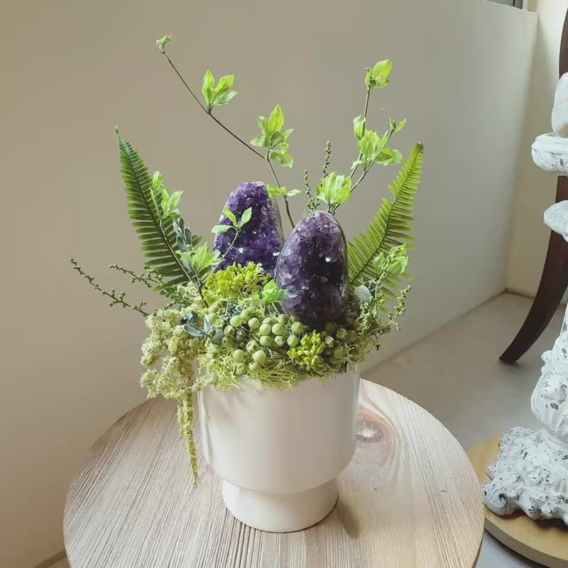 登峰_一山还有一山高_节节高升。紫水晶 永生叶材绿植栽 - 植栽/盆栽 - 水晶 紫色
