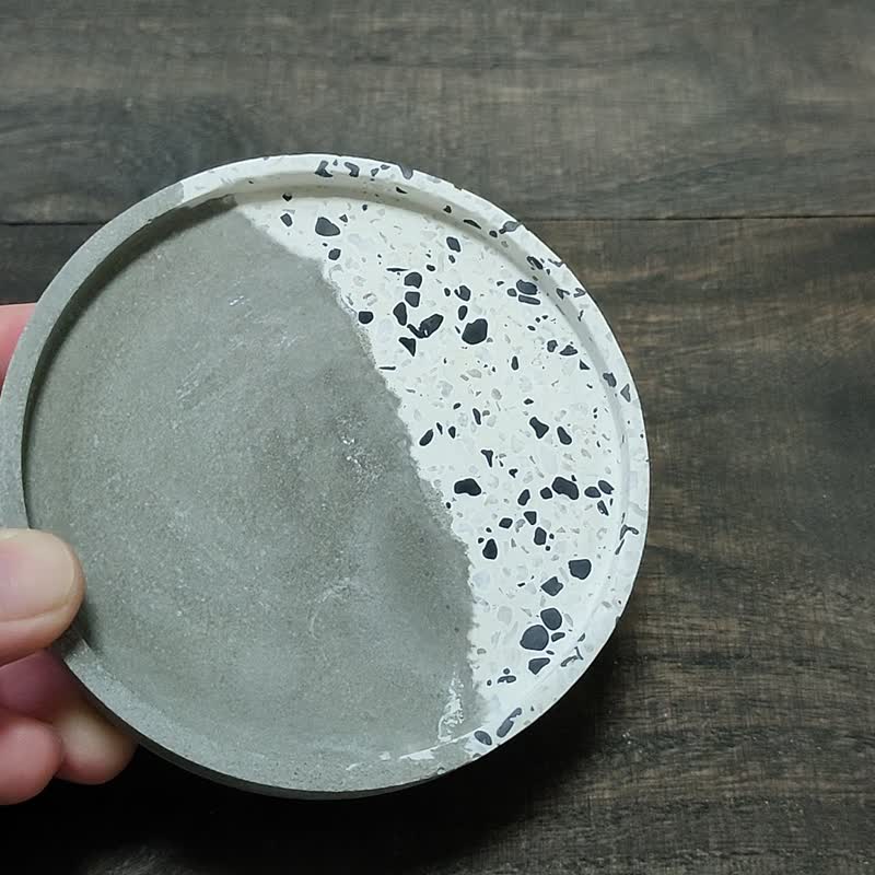 双色水泥杯垫│饰品盘│置物皿│拍照道具 - 杯垫 - 水泥 灰色