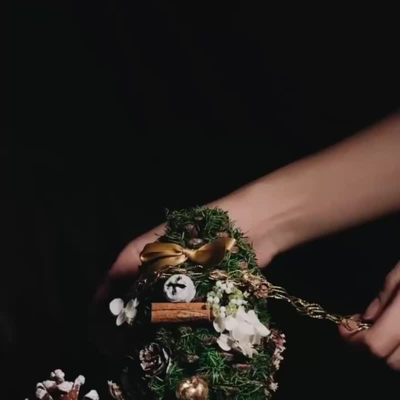 【圣诞花圈+手作项链课程】圣宴花圈|不褪色|圣诞花圈课程|手作 - 植栽 - 植物．花 