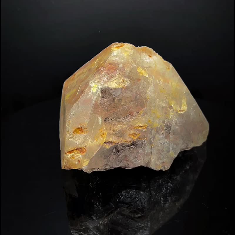 四季彩幽灵水晶 粉紫白橘绿黄多色 花幽灵 能量原矿石112*70*85MM - 摆饰 - 水晶 多色