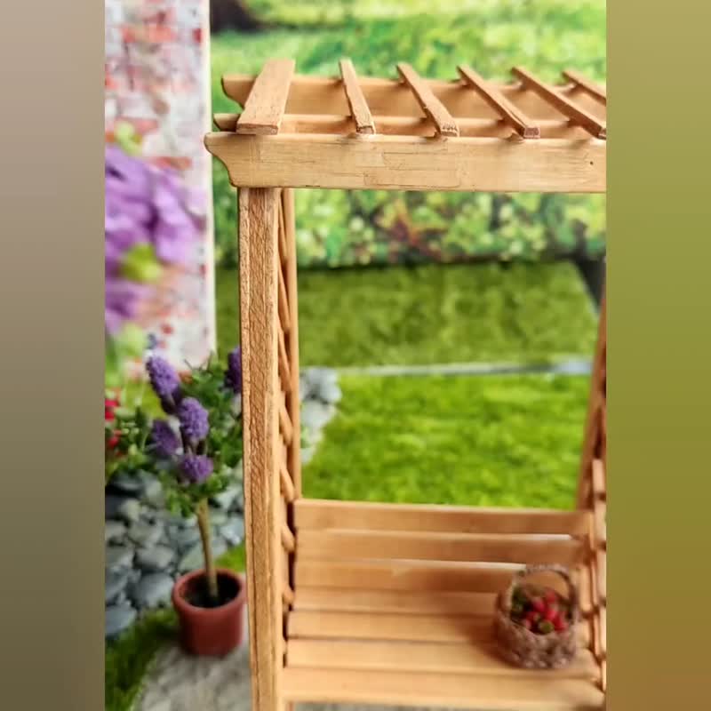 矮牵牛手工篮1:12 - 其他 - 塑料 白色