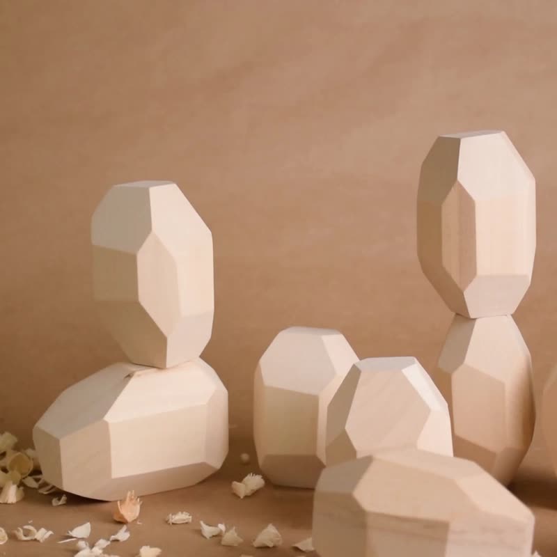 Wood Baby Balancing Unfinished Blocks Big Size - 玩具/玩偶 - 木头 白色