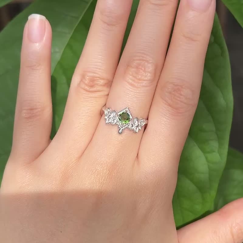 韵 碧玺戒指 925银 - 戒指 - 纯银 