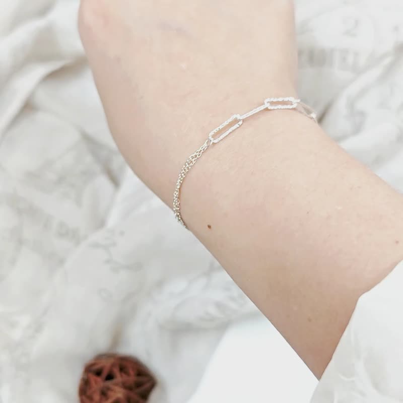 知性925纯银手链 银手链 台湾手作饰品 女生朋友送礼 节日礼物 - 手链/手环 - 纯银 
