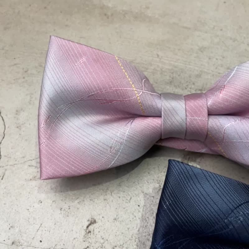 渐层线条深蓝领结 - 领结/领巾 - 聚酯纤维 蓝色