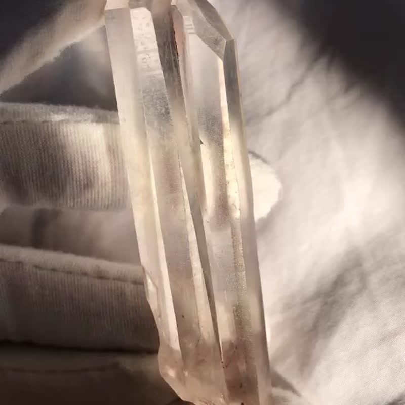 巴西 双生 粉红 白水晶 全透体 水晶 彩虹 浮生 印记 白水晶簇 - 摆饰 - 水晶 透明
