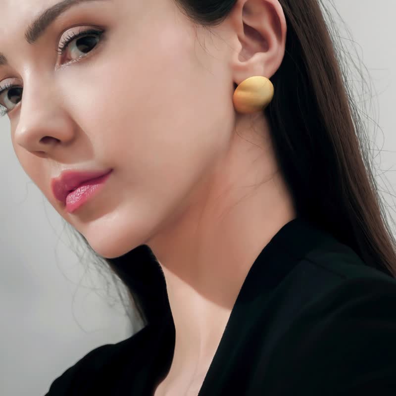 满月耳钉 | 纯银 | 包邮 | Belinda轻珠宝 - 耳环/耳夹 - 纯银 金色